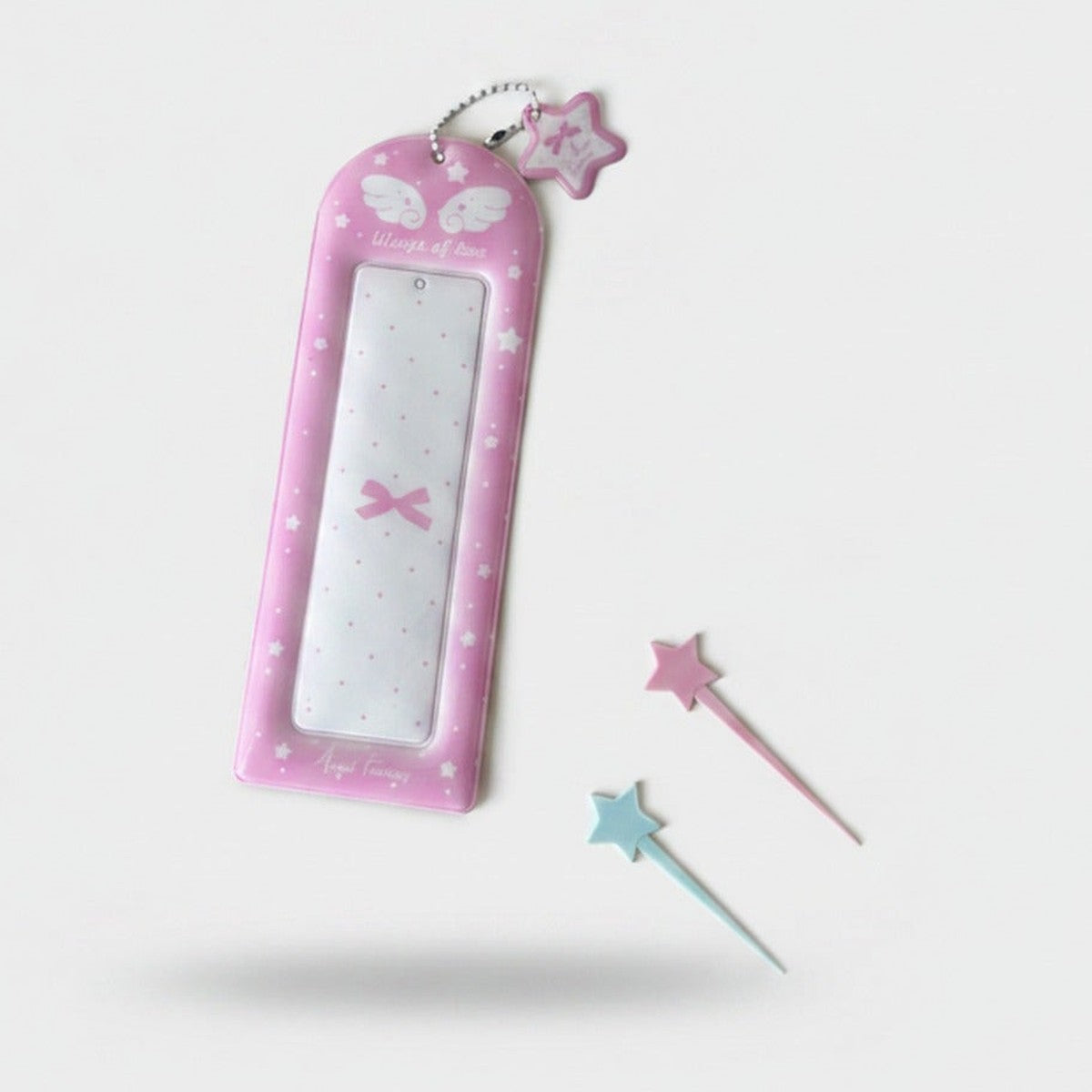 Pink Angel Wing Wand Keychain Mirror – novelty & toys (view 1)