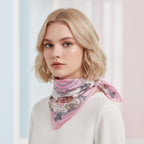 Vintage Charm Square Scarf - Sage & Taupe