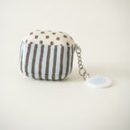 Striped Polka Dot AirPods Case with Keychain Charm – tech (view 1)
