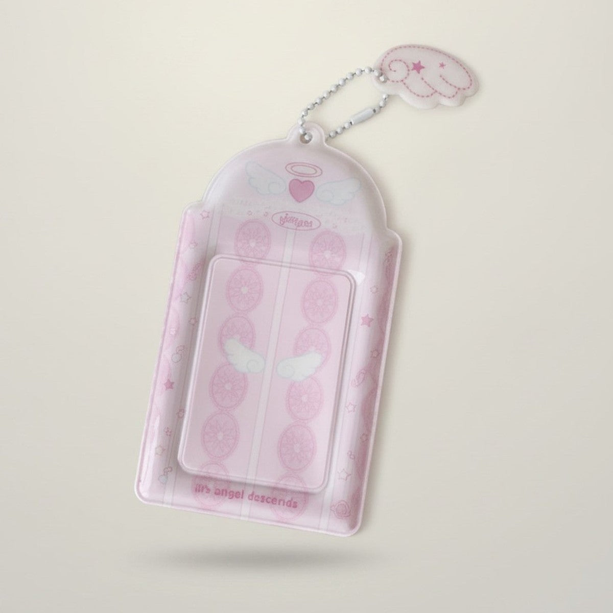Angel Baby Wing Charm Photo Card Holder – stationery (view 1)