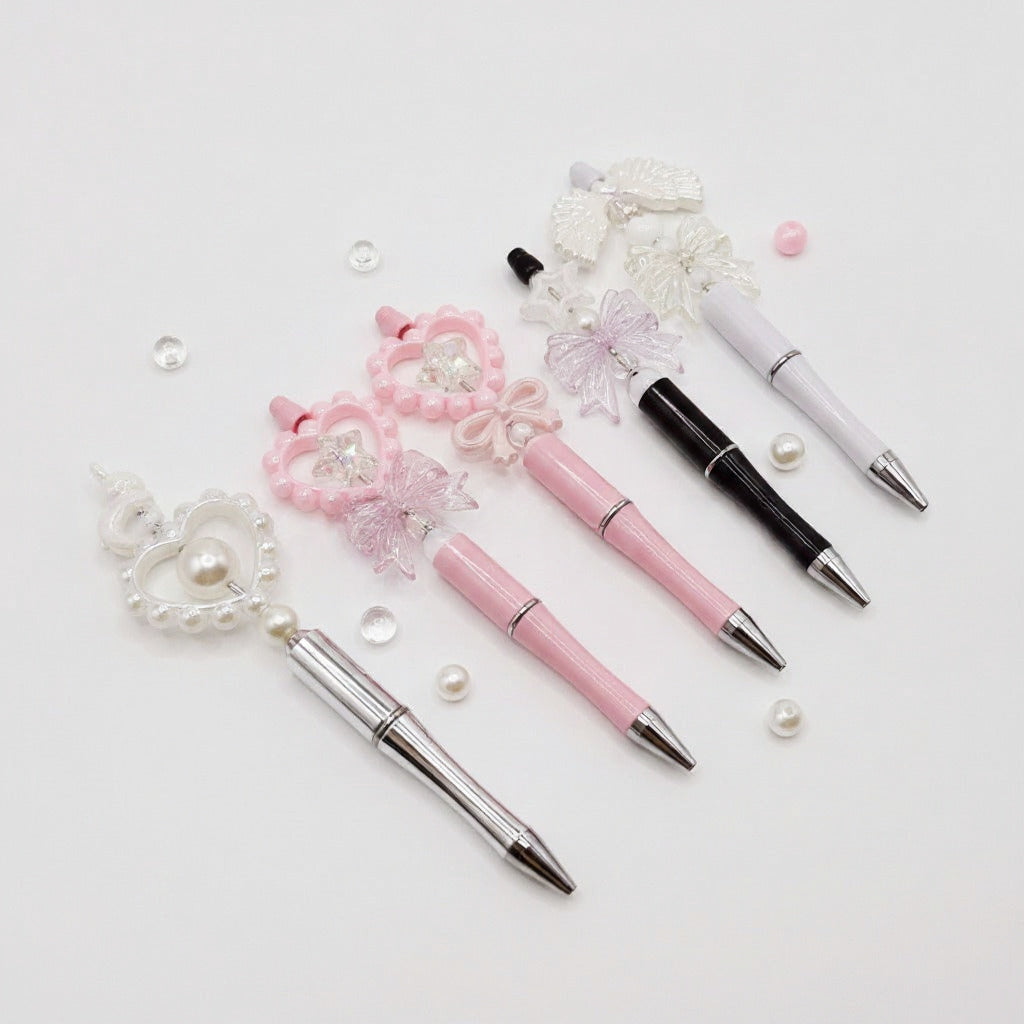 Charm Beaded Pen Set - Pearl Bow