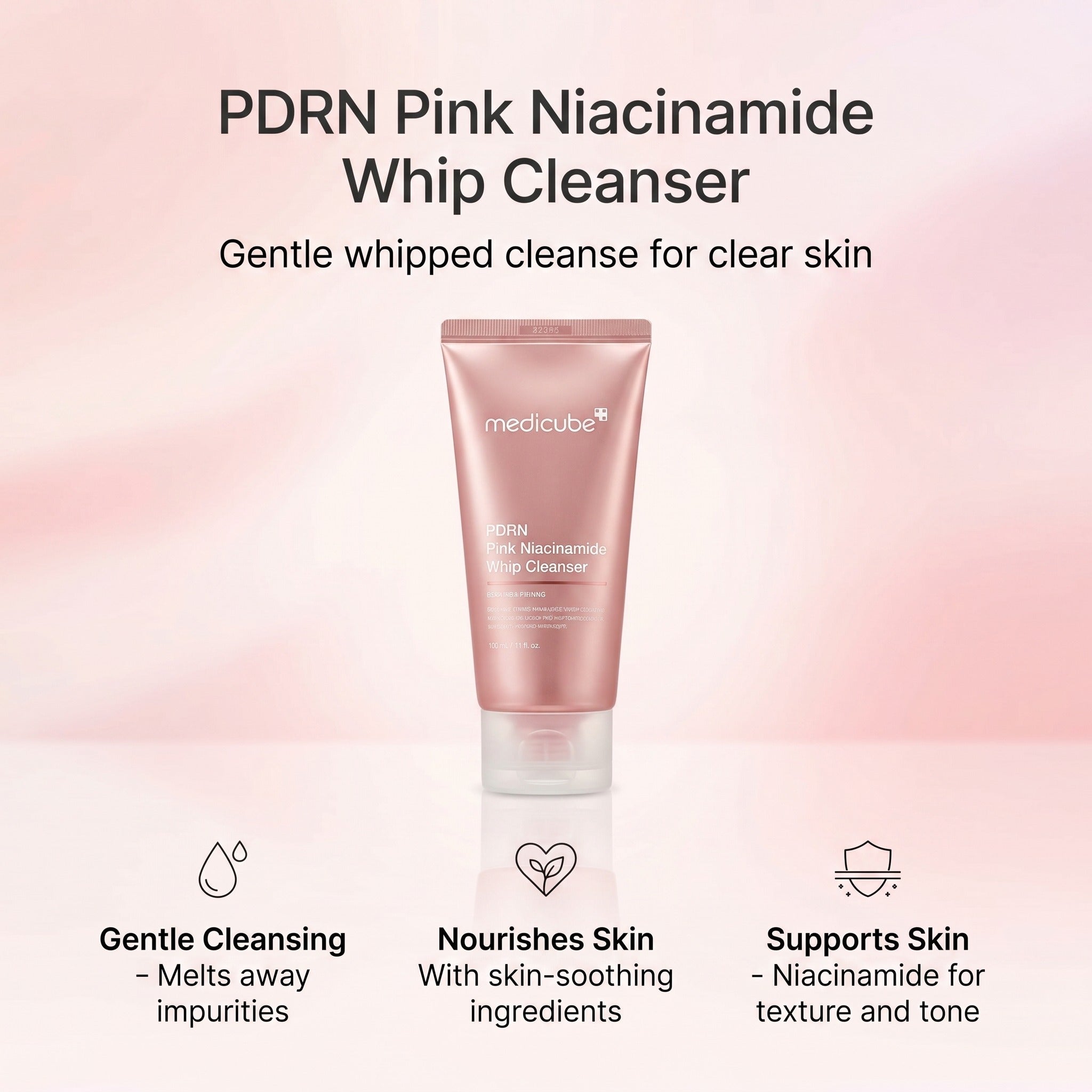 Medicube PDRN Pink Niacineamide Whip Cleanser 120g – Korean skincare (view 3)