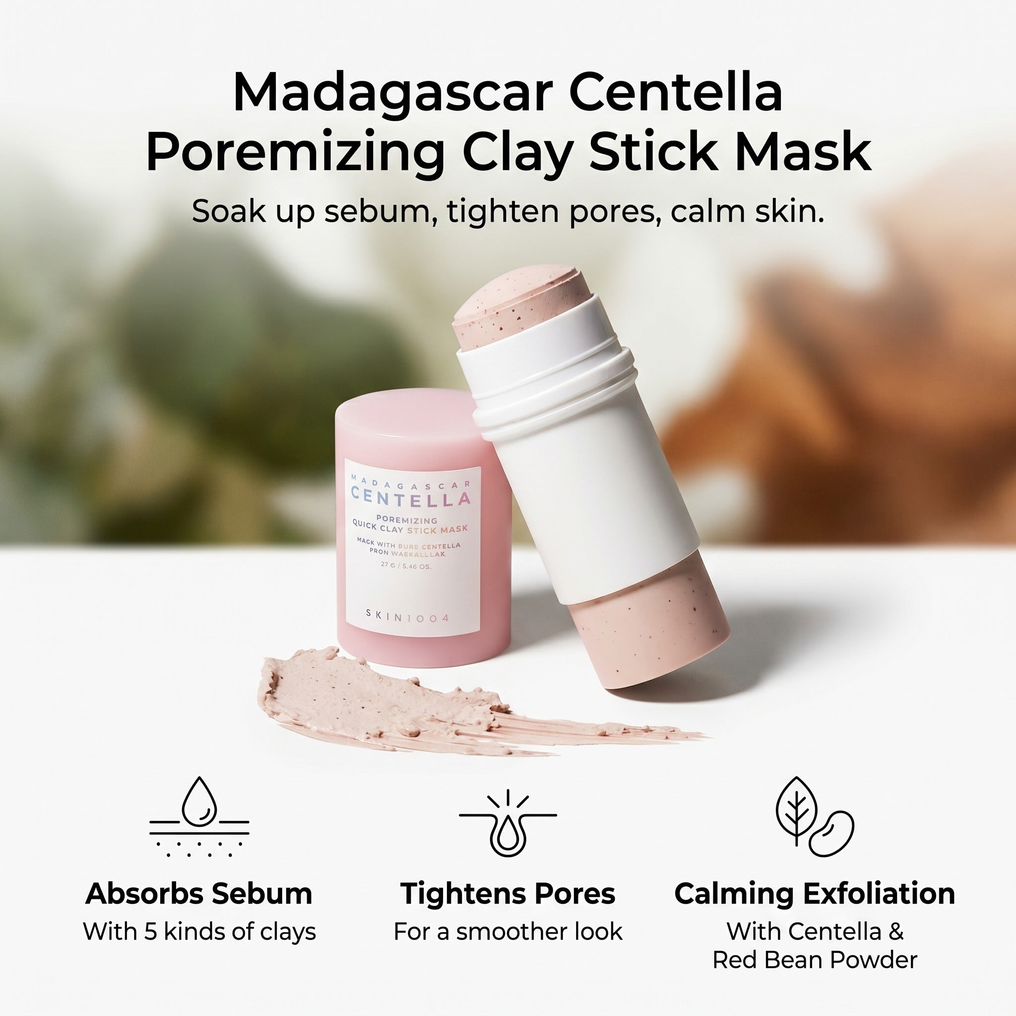 Madagascar Centella Poremizing Quick Clay Stick Mask 27g