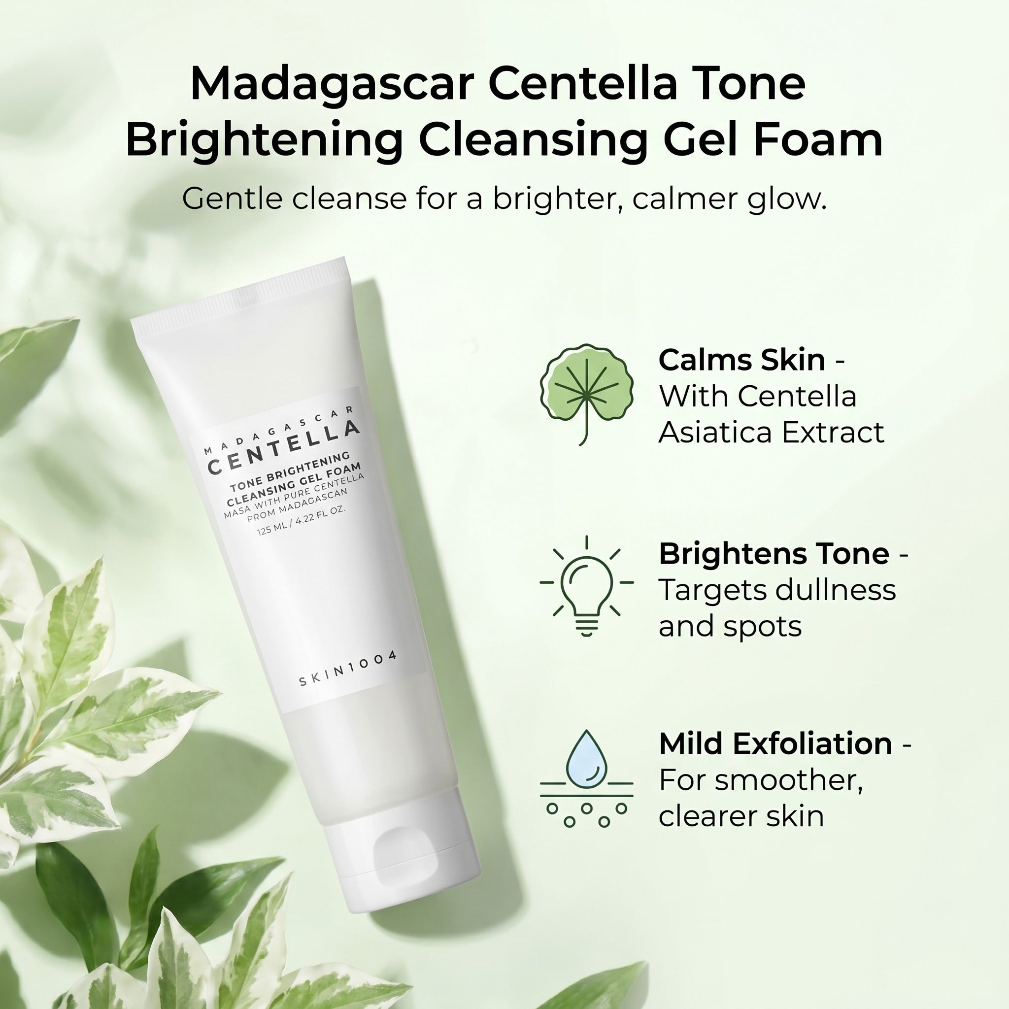 Madagascar Centella Tone Brightening Cleansing Gel Foam 125ml